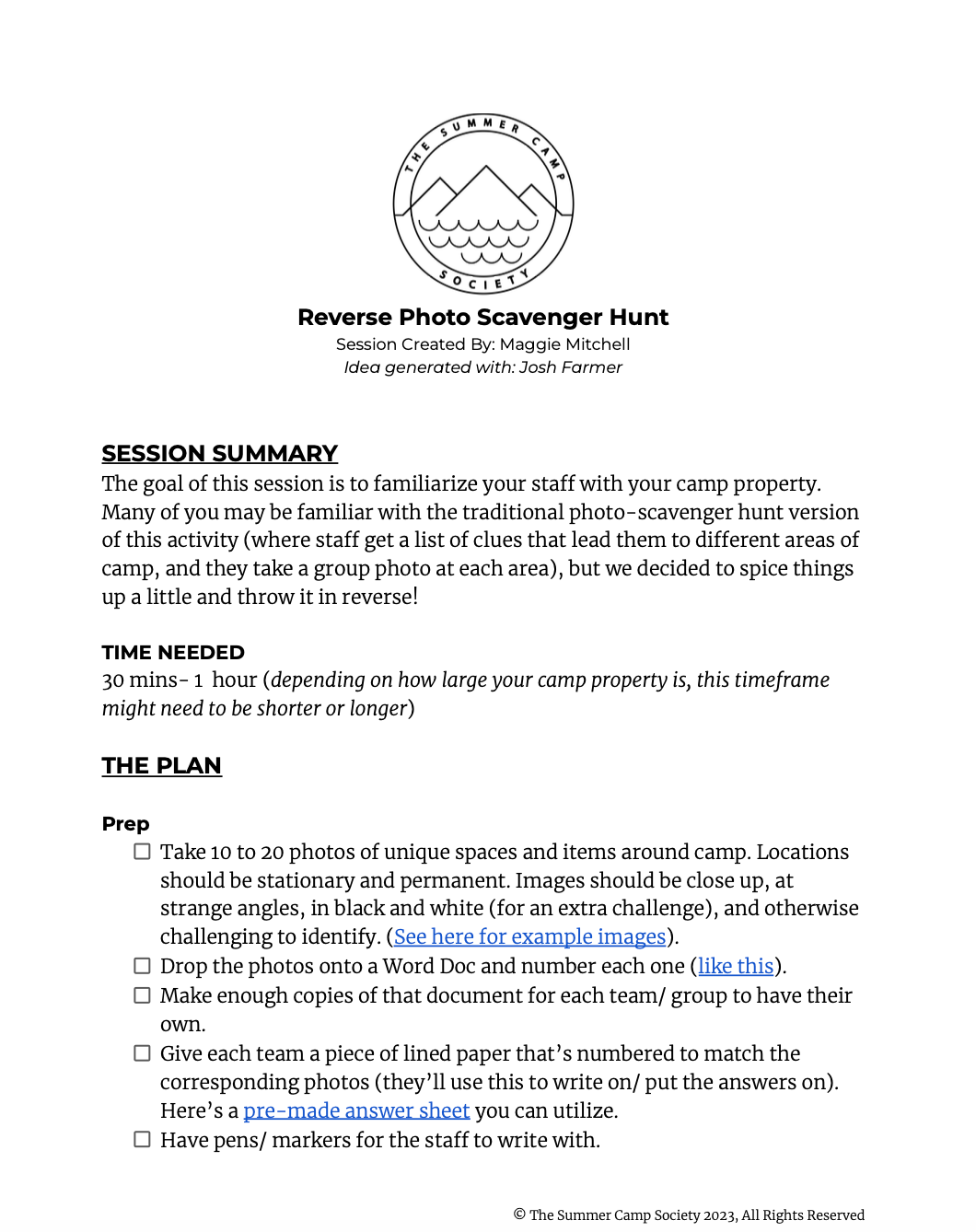 Reverse Photo Scavenger Hunt