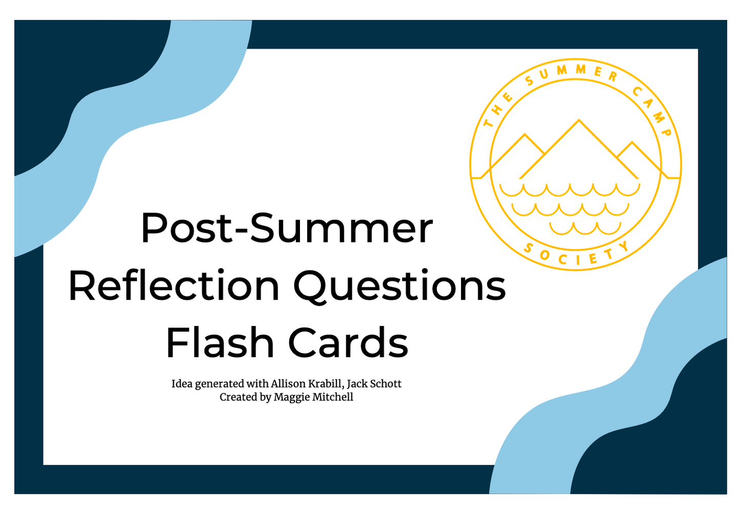 Post-Summer Reflection Questions Flash Cards