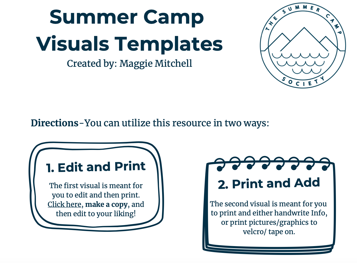 Summer Camp Visuals Templates