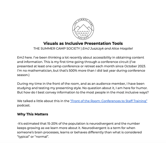Visuals as Inclusive Presentation Tools
